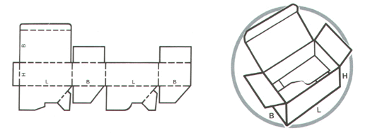 Faltmappe eines Kartons als Beispiel